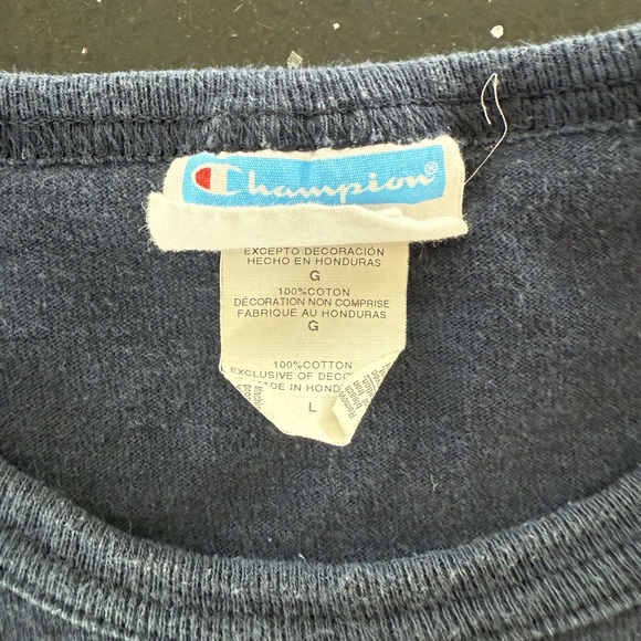 Vintage Champion Dark Blue Tee with Logo - Picture 5 of 5